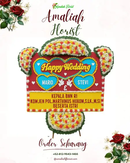 Papan Bunga Pernikahan Oba Tengah